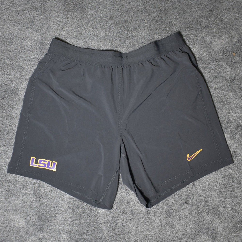 Nike LSU Tigers Dri-FIT Football Shorts Men's 2XL Anthracite Gray NWT HF8398-060